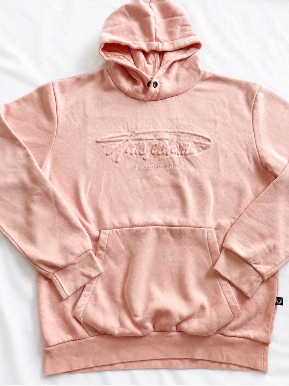 Fox Originals Pink Oversized Embroidered Pullover Hoodie Sweatshirt Size Large L